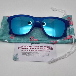 Goodr Falkor’s Fever Dream Blue Frame Polarized Blue Lens Sunglasses w/ Case
